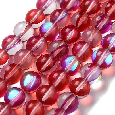 Synthetic Moonstone Beads Strands G-P528-J03-25-1