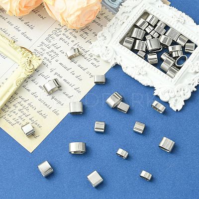 40Pcs 10 Styles 201/304 Stainless Steel Slide Charm STAS-CJ0003-16-1