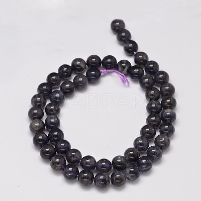 Natural Cordierite/Iolite/Dichroite Round Bead Strands G-M304-22-8mm-1