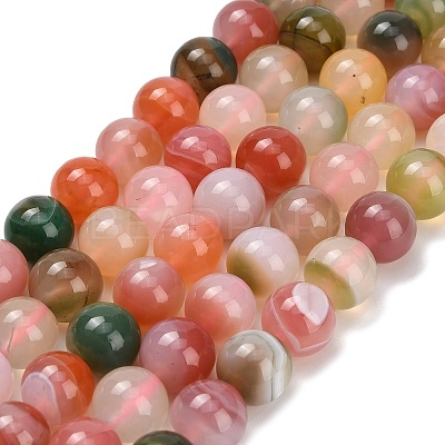 Natural Agate Beads Strands G-F814-A02-10mm-1