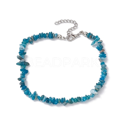 Natural Gemstone Beads Anklets AJEW-AN00583-01-1