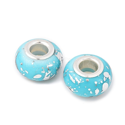 Opaque Resin Rondelle European Beads RESI-Z046-03I-1
