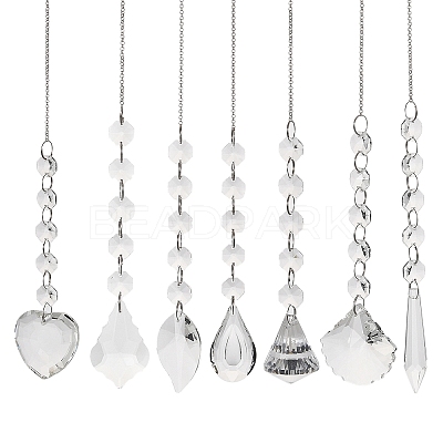 Quartz Crystal Pendant Decorations HJEW-M007-05D-P-1