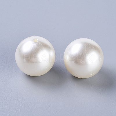 30MM Creamy White Color Imitation Pearl Loose Acrylic Beads Round Beads for DIY Fashion Kids Jewelry X-PACR-30D-12-1