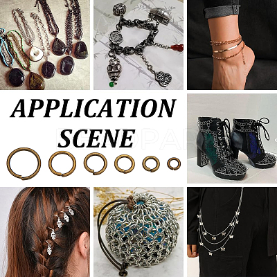 300Pcs 6 Styles Brass Open Jump Rings KK-LP0001-37-1