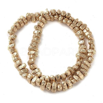 Electroplated Natural Lava Rock Beads Strands G-L606-D02-01A-1