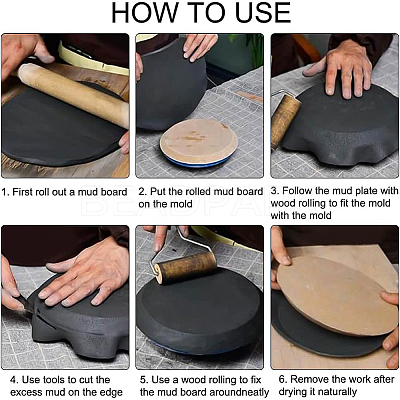 Round Pottery Tools Ceramic Plate Forming Mold DIY-WH0056-07C-1
