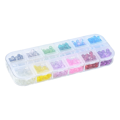 840Pcs 12 Colors Spray Painted Crackle Glass Beads CCG-FS0001-01-1