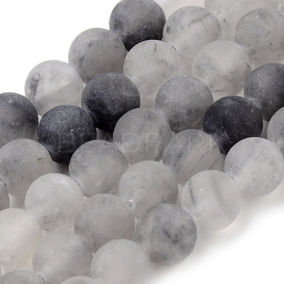 Natural Cloudy Quartz Beads Strands G-Q462-76-8mm-1