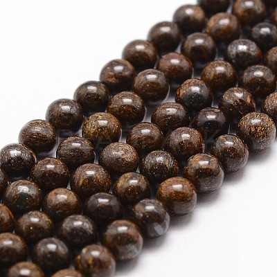 Natural Bronzite Bead Strands G-G735-26-8mm-1