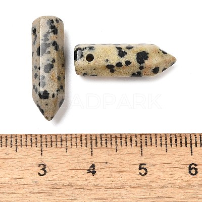 Natural Dalmatian Jasper Pointed Pendants G-C158-05B-1