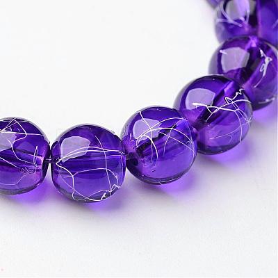 Drawbench Transparent Glass Round Beads Strands X-GLAD-Q012-8mm-16-1