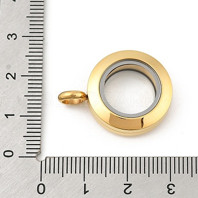 304 Stainless Steel Floating Locket Pendants STAS-E443-41G-1