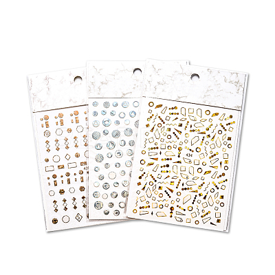 3D Metallic Star Moon Heart Nail Decals Stickers MRMJ-R088-28-M-1