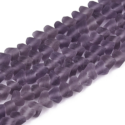 Frosted Transparent Glass Beads Strands GLAA-N016-4mm-02-1