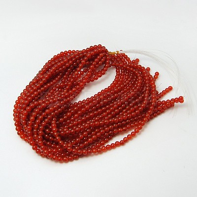 Natural Carnelian Bead Strands X-G-G338-8mm-01-1