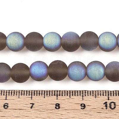 Frosted Transparent Glass Beads Strands GLAA-T032-T8mm-MBB02-1