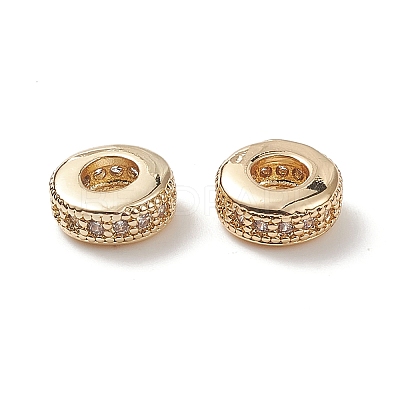 Brass Micro Pave Cubic Zirconia Beads ZIRC-F001-121G-1