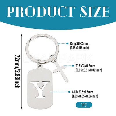 1Pc Stainless Steel Keychains KEYC-TADJ0001-08Y-1