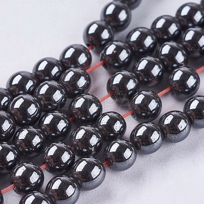 Non-magnetic Synthetic Hematite Bead Strands X-G-R193-19-4mm-1