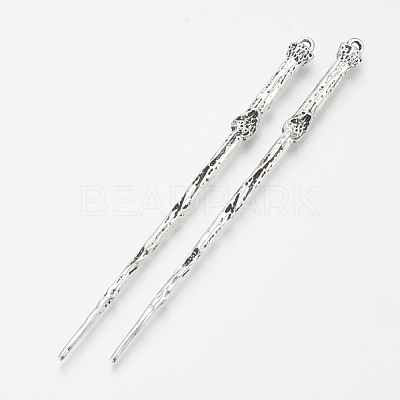 Tibetan Style Alloy Hair Stick Findings X-TIBE-Q083-002AS-RS-1
