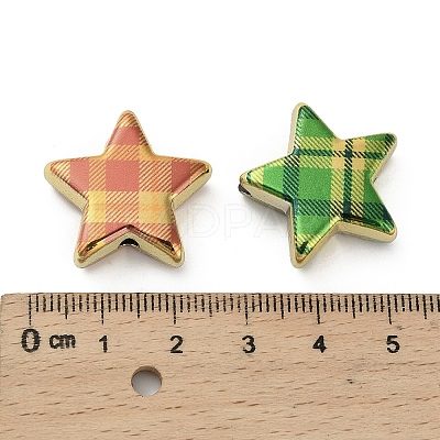 UV Plating Printed Opaque Acrylic Beads OACR-D316-03A-1