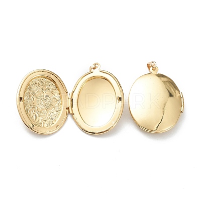 Brass Locket Pendants X-KK-P199-09G-1