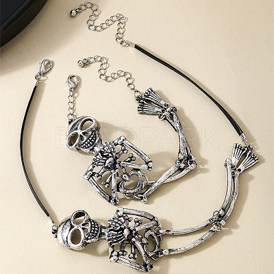 Alloy Skeleton Bracelets & Necklaces Sets FS-WG61533-01-1