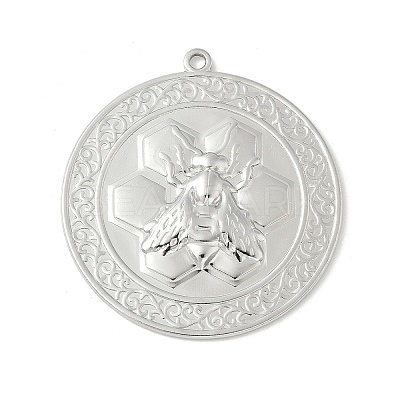 304 Stainless Steel Bee Pendants STAS-S186-08A-P-1