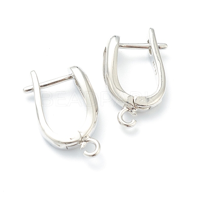 Brass Hoop Earring Findings with Latch Back Closure KK-H754-01P-1