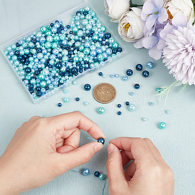 700Pcs 3 Styles Pearlized Glass Pearl Beads HY-BBC0001-01A-1