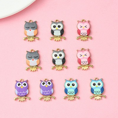 10Pcs 5 Colors Printed Alloy Pendants FIND-YW0004-46A-1