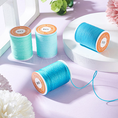 4 Rolls 4 Colors Round Waxed Polyester Cord YC-TA0001-21C-1