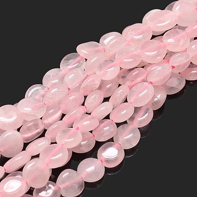 Natural Rose Quartz Nuggets Beads Strands X-G-J335-19-1