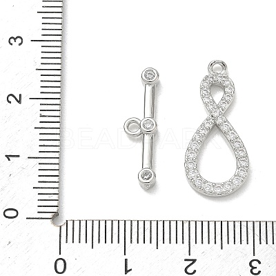 Brass Micro Pave Clear Cubic Zirconia Toggle Clasps CU-CBAC675-05P-1