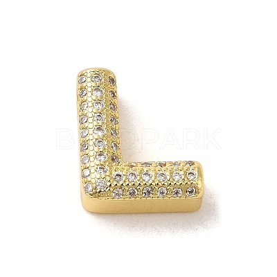Brass Micro Pave Clear Cubic Zirconia Charms ZIRC-C009-01G-L-1