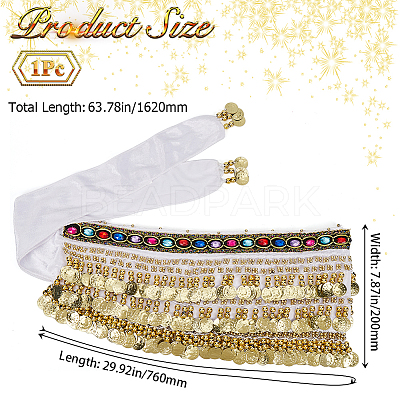 Golden Alloy Three Layers Flat Round Waist Belt AJEW-WH20002-09B-1