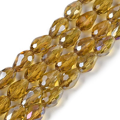 Transparent Electroplate Glass Beads Strands X-EGLA-N013-T10mm-B08-1
