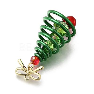Christmas Electroplate Glass Pendants PALLOY-JF04364-02-1