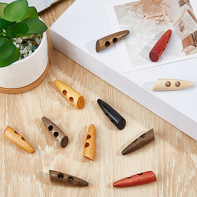 70Pcs 7 Colors 2-Hole Wood Buttons BUTT-GF0004-20-1