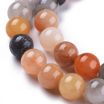 Natural Golden Silk Jade Beads Strands G-K410-07-8mm-1