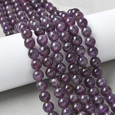 Natural Amethyst Beads Strands G-M445-8MM-01D-1