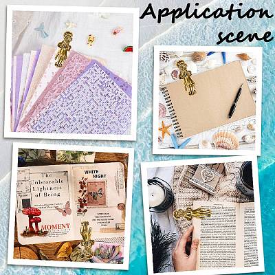 Alloy Hand Shaped Bookmark Clip AJEW-CP0006-94A-AG-1