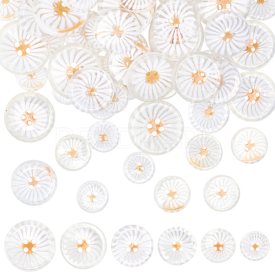 72Pcs 6 Styles Resin Buttons BUTT-PH0001-74-1