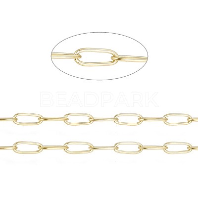 3.28 Feet Ion Plating(IP) 304 Stainless Steel Paperclip Chains X-CHS-F010-01B-G-1