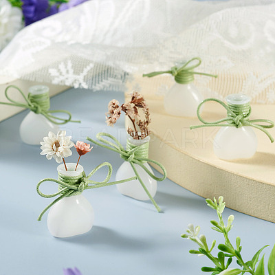 5Pcs Miniature Glass Vase Bottles with Polyester Cord AJEW-TAC00055-1