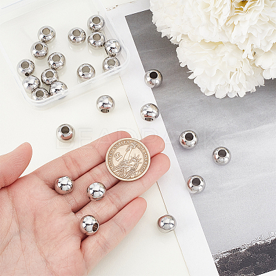 25Pcs 304 Stainless Steel European Beads STAS-GA0001-93-1