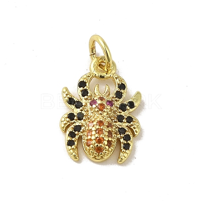 Real 18K Gold Plated Brass Pave Colorful Cubic Zirconia Pendants KK-M283-06B-02-1