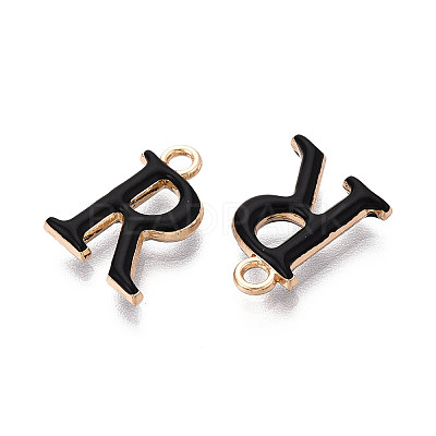 Rack Plating Alloy Enamel Pendants ENAM-T024-53R-G-1