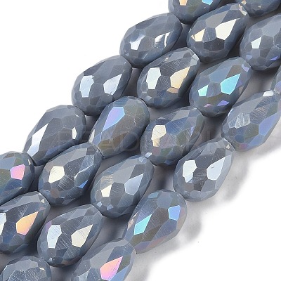 Opaque Solid Color Electroplate Glass Beads Strands LS-EGLA-N013-P10mm-B05-1